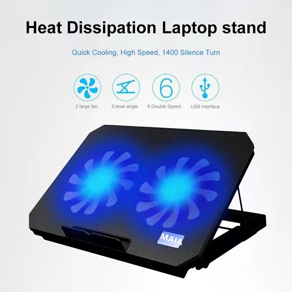 N99 Notebook Cooling Pad With 2 Fans with light For 14 -17 Inch Laptop ...