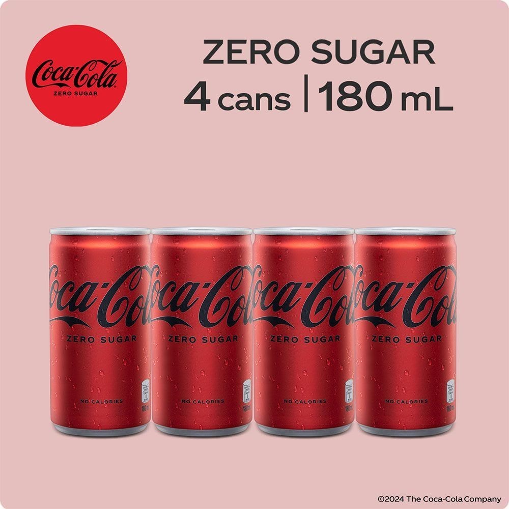 Coca-Cola Zero Sugar Mini Cans 180ml -]ZX=Pack:Ea>of&e^4 | Shopee ...