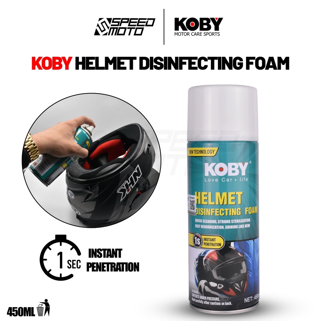 KOBY HELMET DISINFECTING SPRAY]q+FOAM*Z)450ml$Ur`SPEEDMOTO | Shopee ...