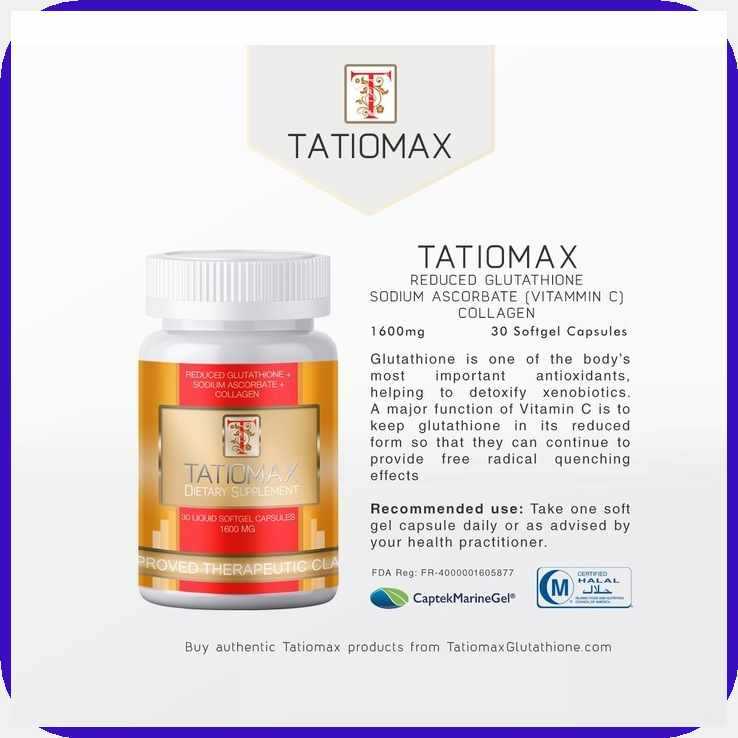tatiomax glutathione TATIOMAX Reduced Glutathione Collagen Vitamin C 1600mg (30 Whitening  Softgel Capsules]NT./]MO]1=wK: