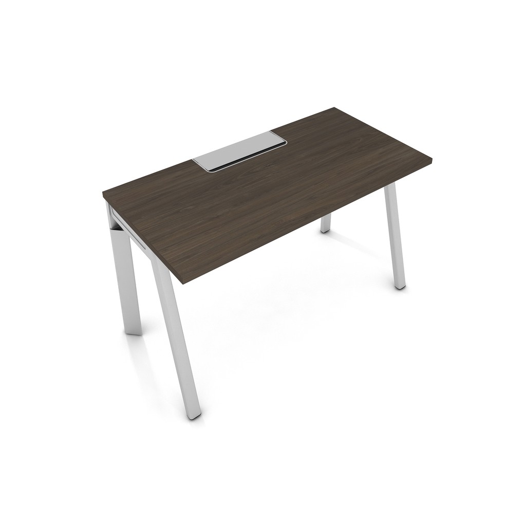 Haworth Intuity Table with flip top & cable tray Walnut/Silver ...
