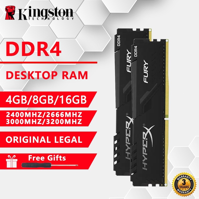 Kingston HyperX FURY DDR4 RAM Desktop 4GB 8GB 16GB 2400Mhz 2666Mhz ...