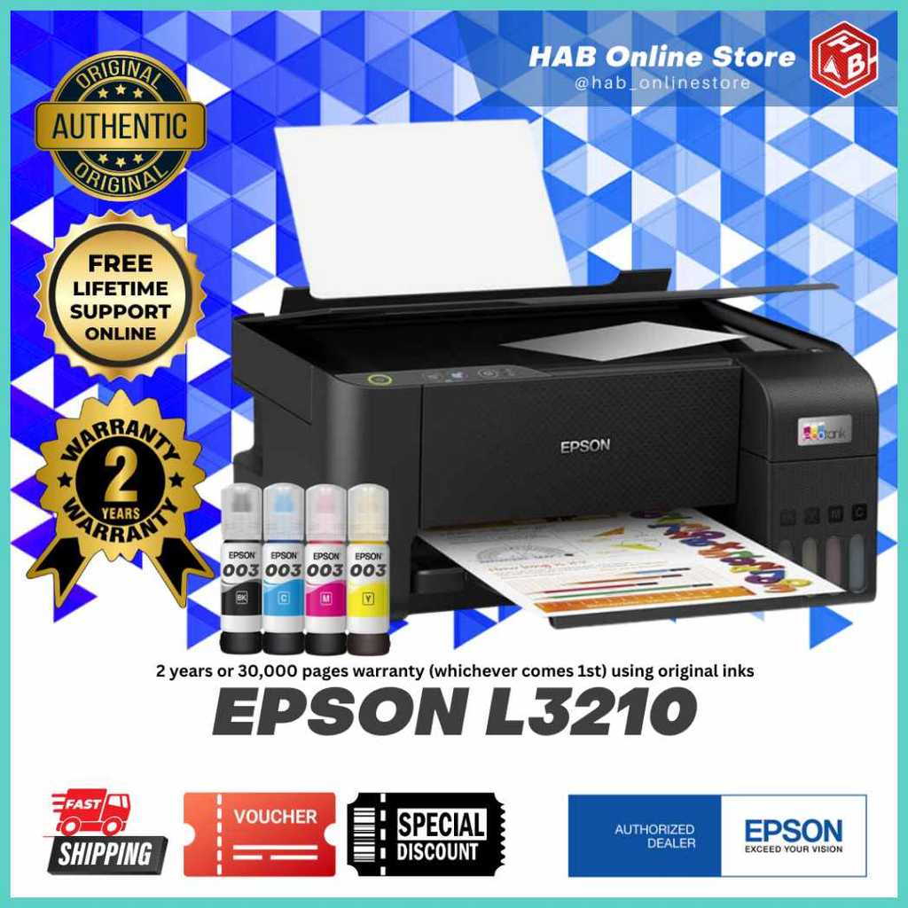 Epson Ecotank L3210 | L3216 EcoTank Printer 3 in 1 Print Scan Copy ...