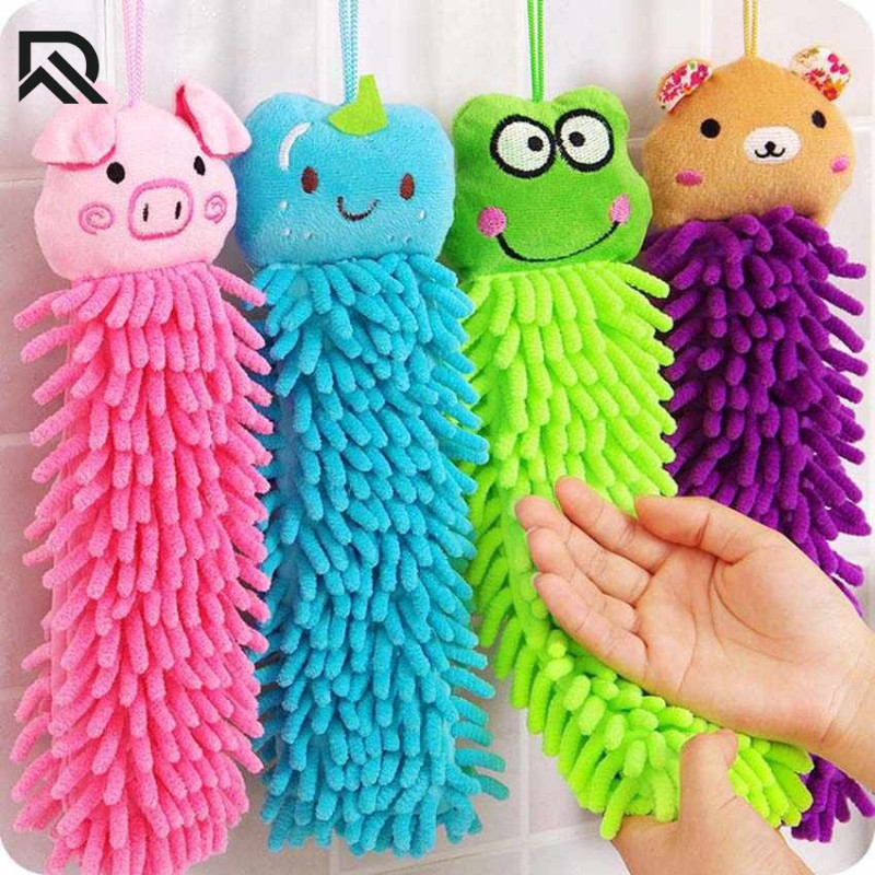 COD Cartoon Animal Microfiber Towel New Cute Baby Hanging Microfiber ...