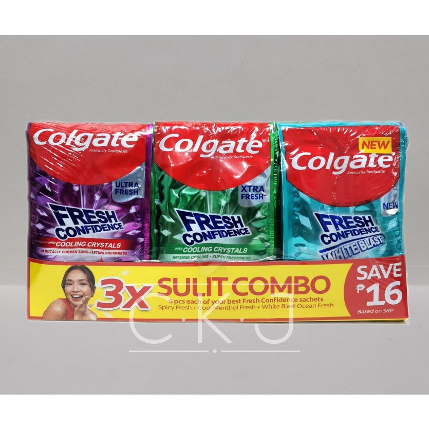 Colgate Fresh Confidence Freshness Pack Sulit Combo Sachet | Shopee ...