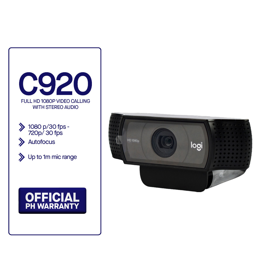 Logitech C920 PRO HD Webcam , 1080p (at30 fps) Widescreen Video Calling ...