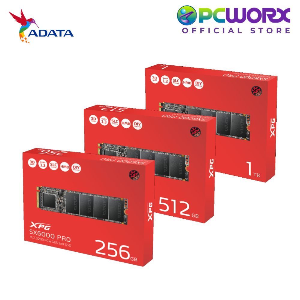 ADATA XPG SX6000 PRO 256GB 512GB 1TB M.2 PCIe Gen 3.0 NVMe Internal SSD Solid State Drive