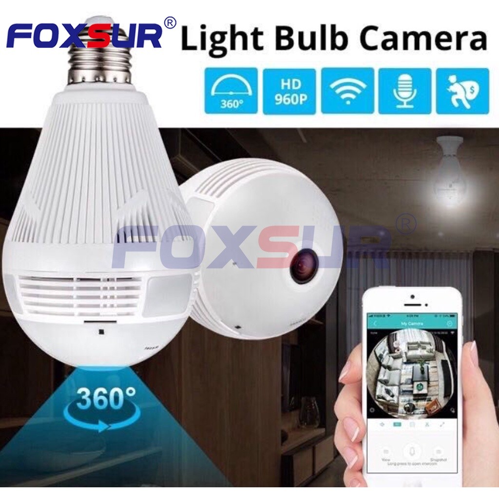 Panoramic Camera 360 Degree LED Light Bulb Wifi CCTV IP monitor light ...