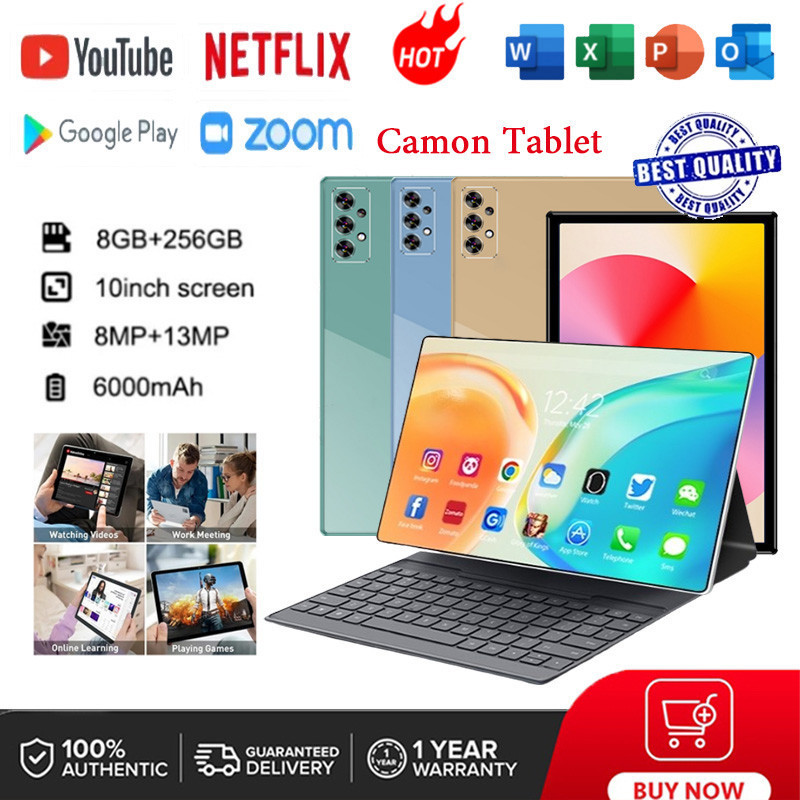 Camon tablet android tablet for kids 8GB+256GB 6000mAh Dual SIM with ...