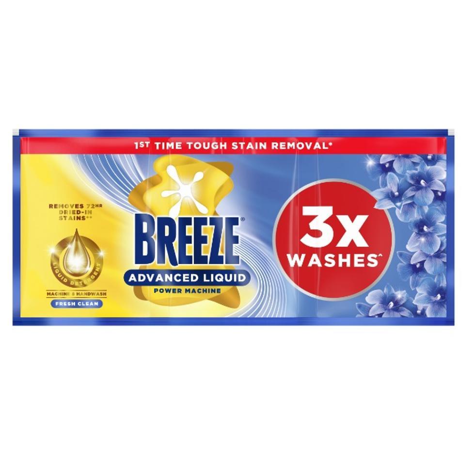 Breeze Advance Liquid Detergent 3X Washes Fresh Clean 87G 6S | Shopee ...