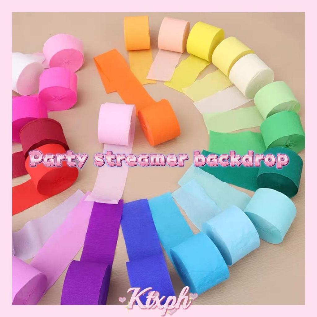 Party Streamer backdrop 12pcs wrinkle Paper Colorful Crepe party needs ...