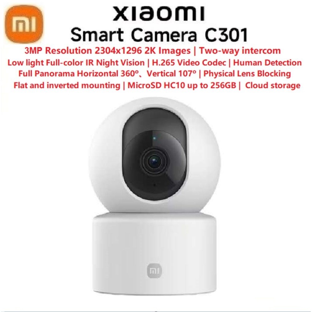 Xiaomi Mi Smart Camera C301 360 Panorama Home Security IP Cam CCTV ...