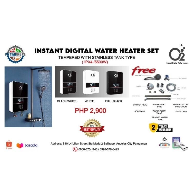 O2 Digital Water Heater New Design | Shopee Philippines