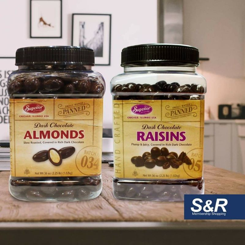 S&R Superior Dark Chocolate Raisins and almond 1.12kg | Shopee Philippines