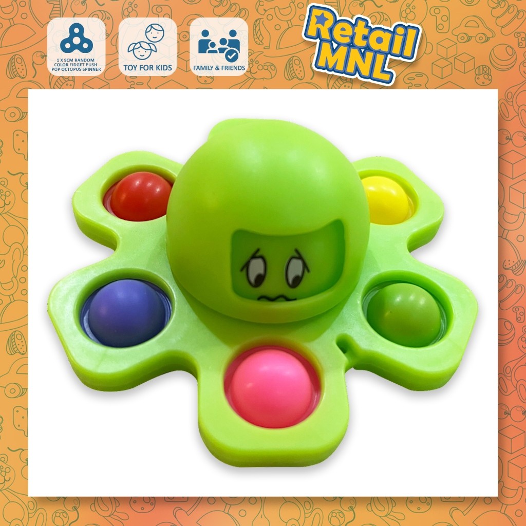 Retailmnl Creative Octopus Push Pop Bubble Sensory Fidget Spinner ...