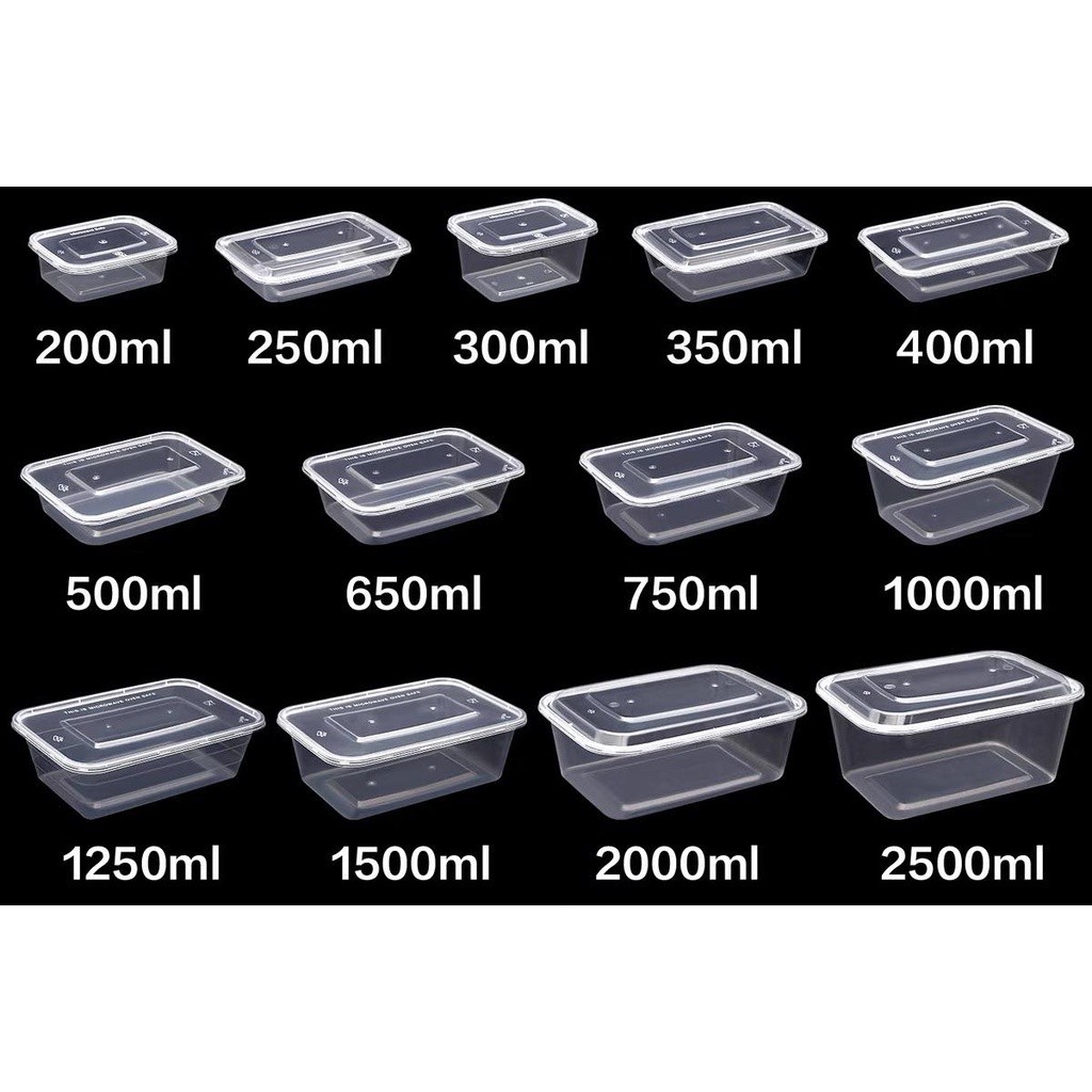 10pcs rectangle Microwavable Food Container disposable Plastic tub ...