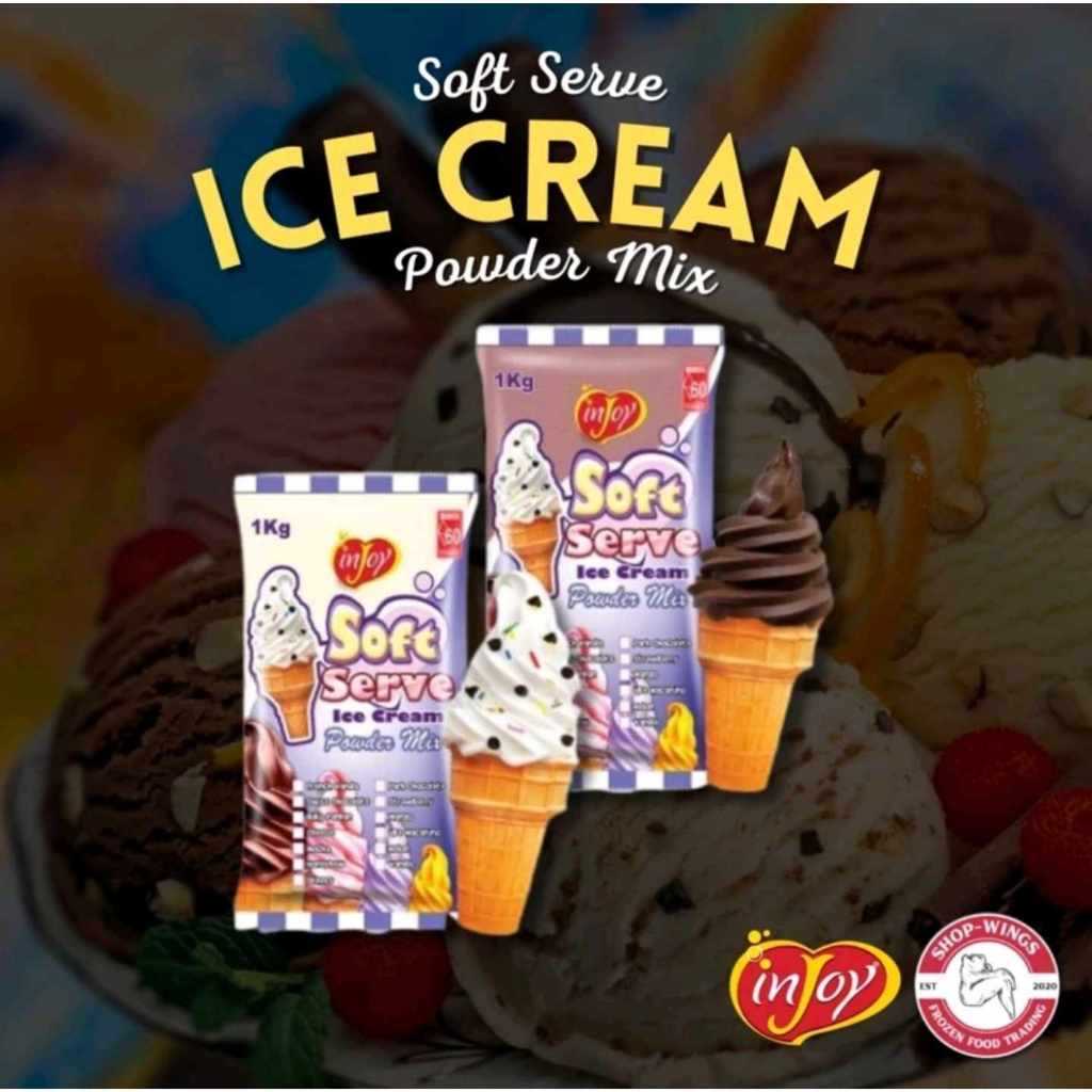 inJoy Soft Serve Powder Mix ( Swiss Choco / Vanilla ) 1Kg | Shopee ...