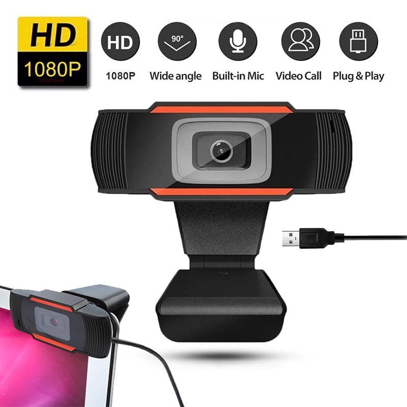 1080P HD Webcam USB Computer Camera with Mic for PC/ Laptop Live ...