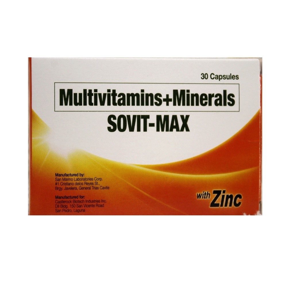 SOVIT Max Multivitamins + Minerals Capsule (Sold per capsule) | Shopee ...