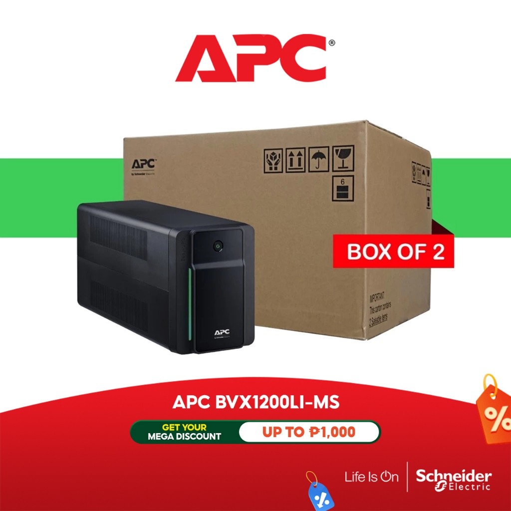 APC UPS 1200VA-650W Uninterruptible Power Supply BVX1200LI-MS Easy UPS ...