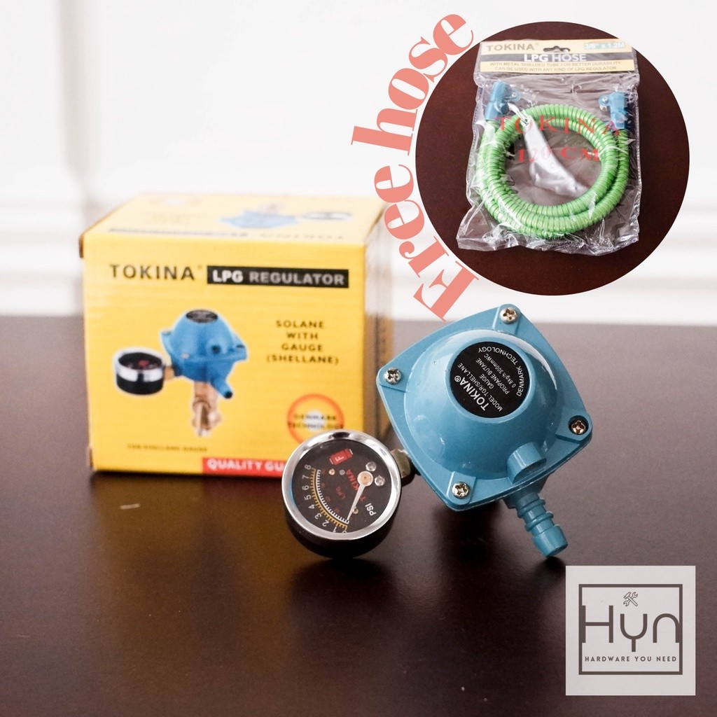 [Free Hose] Shellane Regulator with gauge Tokina LPG Regulator #TGR ...
