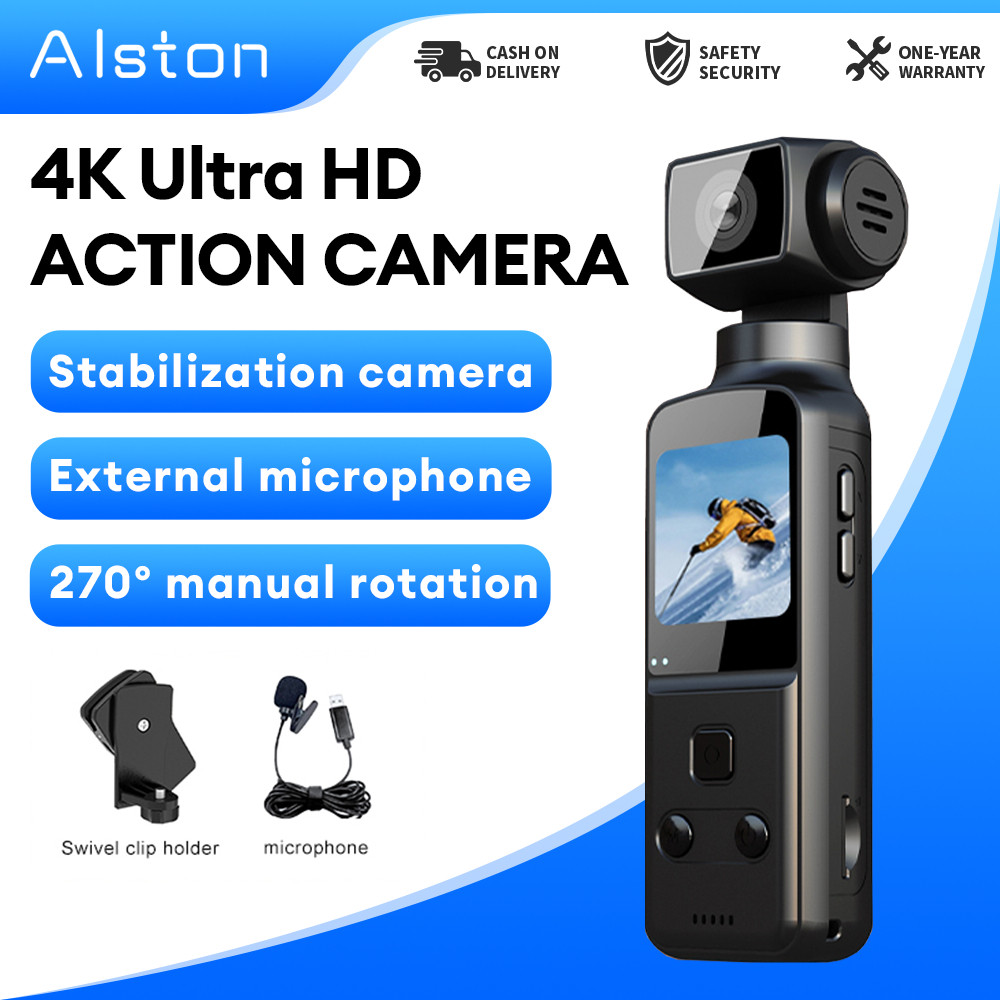 Alston K1 4K HD Pocket Action Camera 1.33 inch Anti shake of the body ...