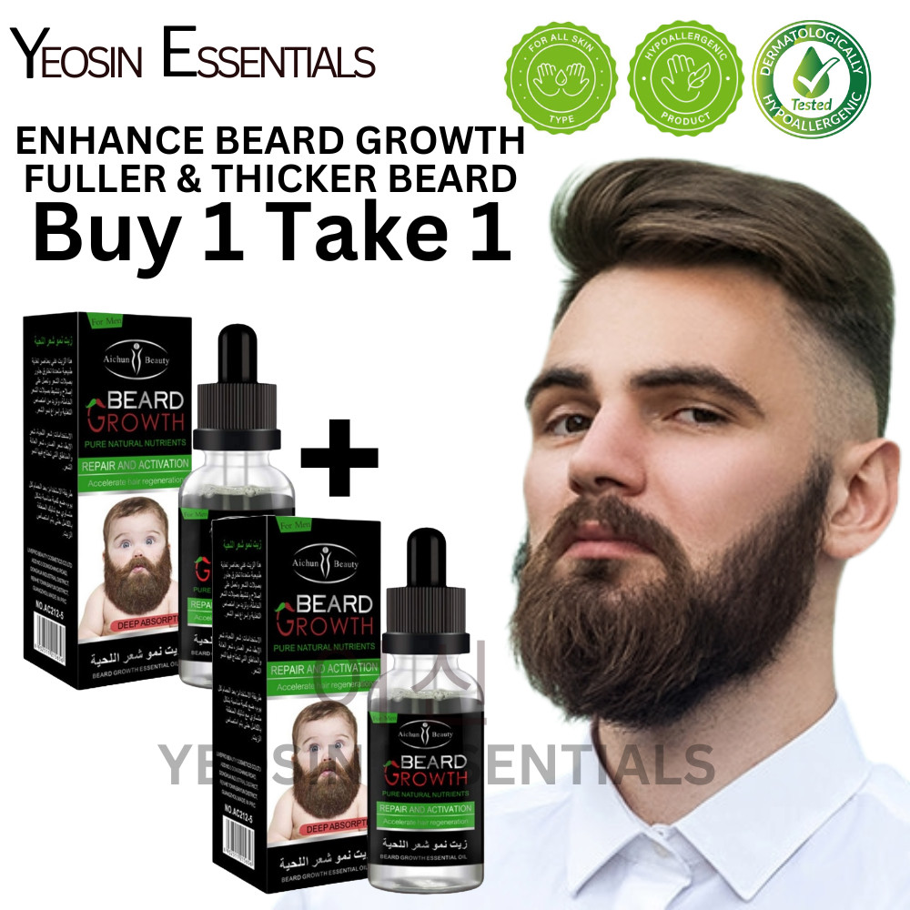BUY 1 TAKE 1 Beard Growth Pampatubo ng Balbas Mustache Growth Oil Hair ...