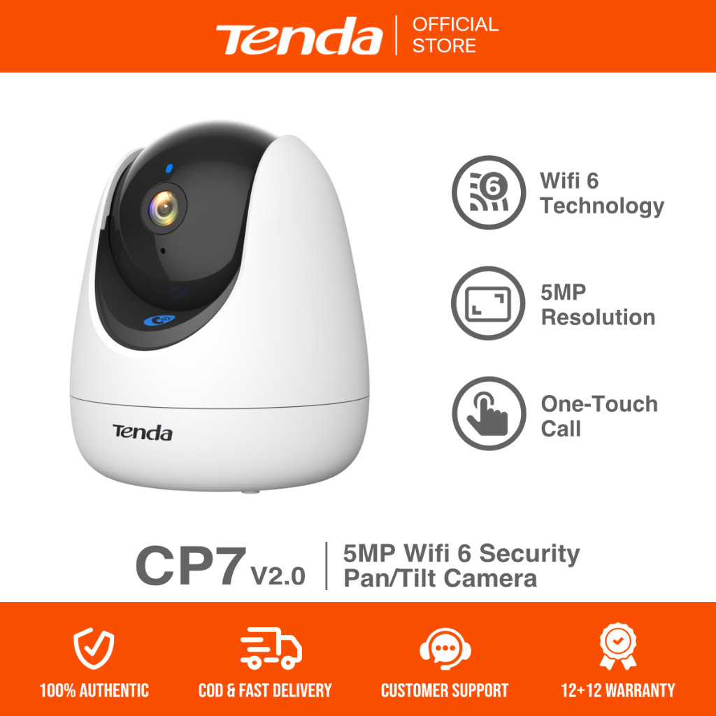 Tenda CP7 v2 5MP Wifi 6 Indoor Pan Tilt Wireless Security Camera ...