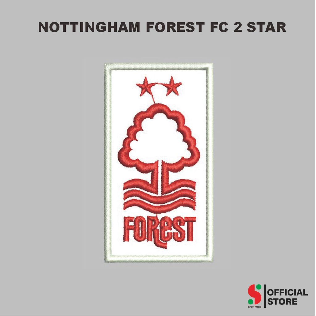 SPORT-618 PATCH NOTTINGHAM FOREST FC 2 STAR COMPUTER EMBROIDERY LOGO ...