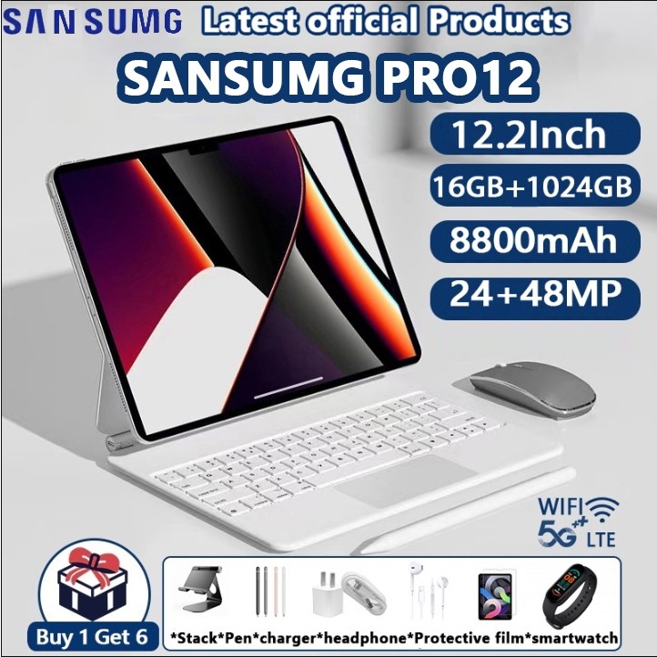 100% Authentic OPP0 Galaxy tablet Pro12 2025 new tablet Android 12 inch ...