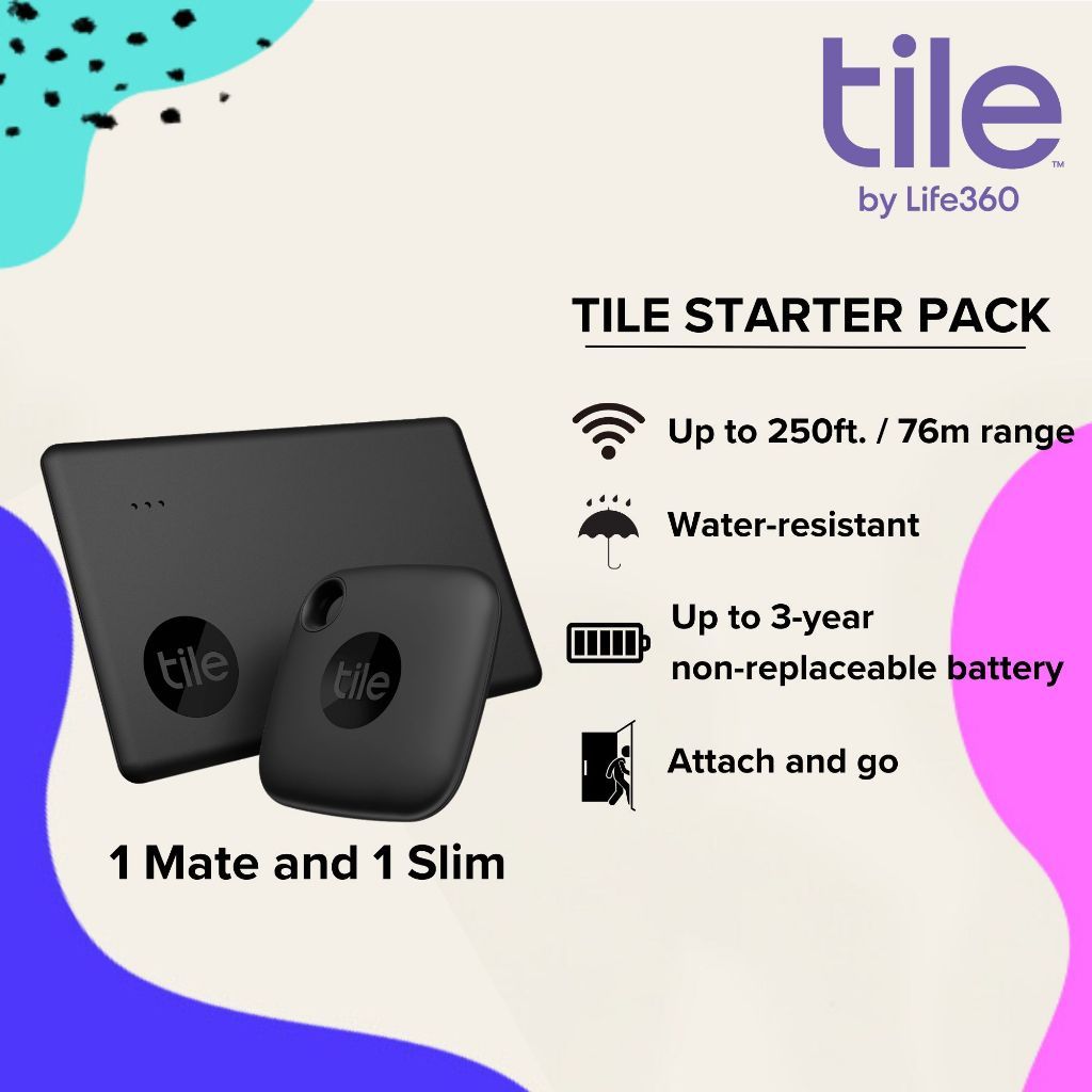 Tile Starter Pack, Trackers for keys and more 1 Tile Mate and 1 Tile ...
