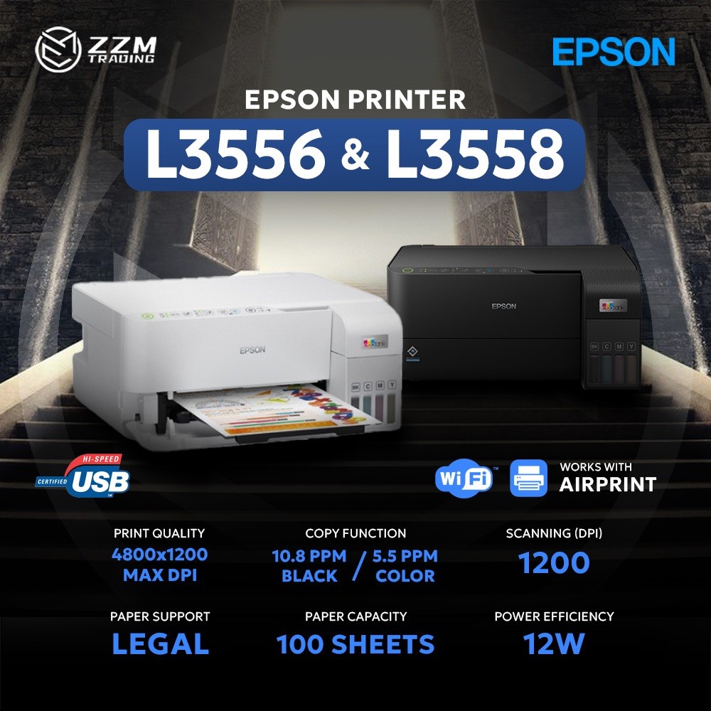 EPSON EcoTank L3256/L3556/L3558 Wi-Fi All-in-One Ink Tank Printer ...