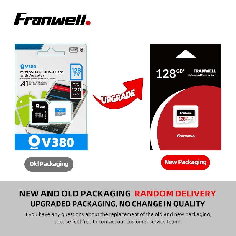 Franwell For CCTV Memory Card Micro SD 16 32 64 128GB Class10 TF Card ...
