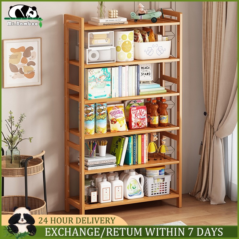 Storage Rack 5/6Layers Adjustable Space Saving Kitchen Bedroom Wooden ...