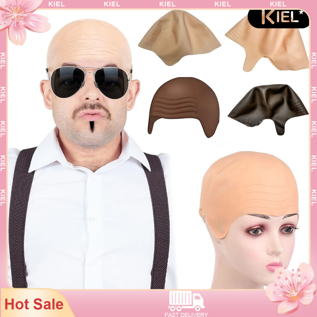[COD] Halloween Cosplay Bald Cap Reusable Costume Party Adults Men ...