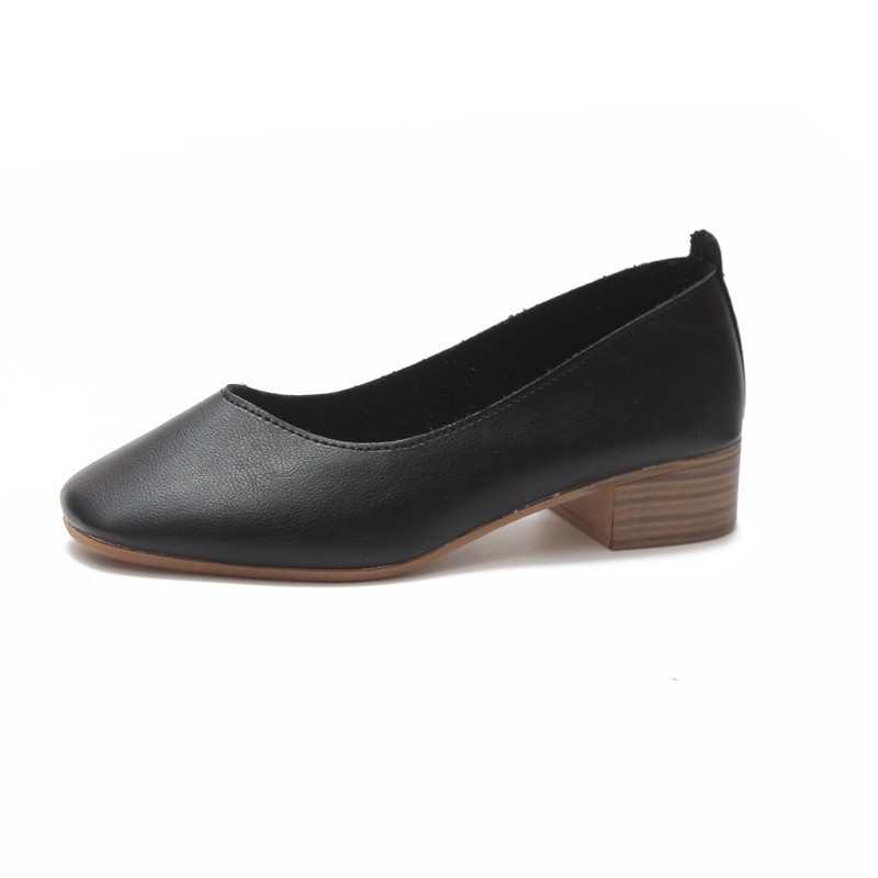 Omyshoes Korean Office Work Block Heels Shoes 1 inch Low Heels | Shopee ...