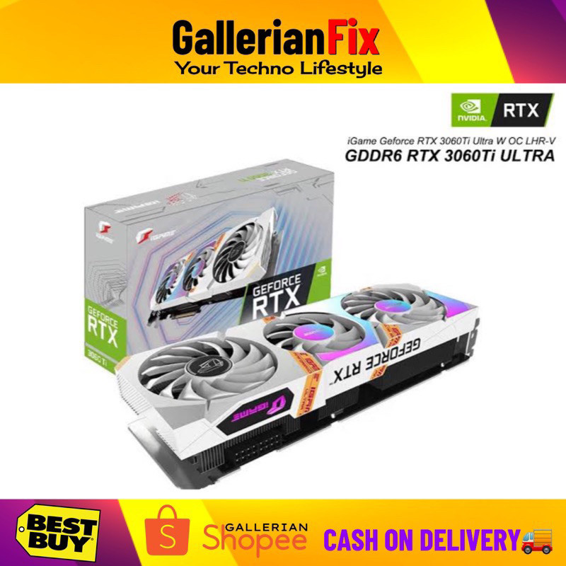 Colorful iGame GeForce RTX 3060 Ti 8GB ULTRA WHITE OC LHR-V used with ...