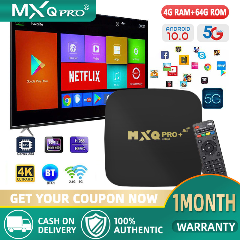 mxq pro tv box 4k 5g 4gb 64gb MXQ PRO+ android smart digibox tv box for ...