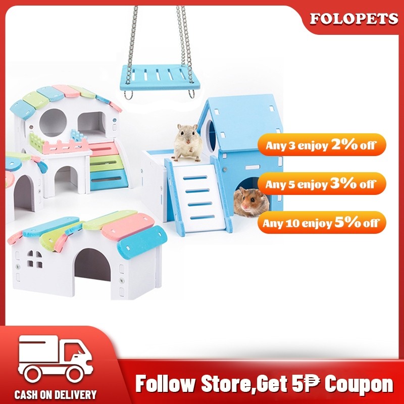 Gallery Detail: Hamster Castle Small Pet Sleeping House Hideout Cabin Hamster Toy