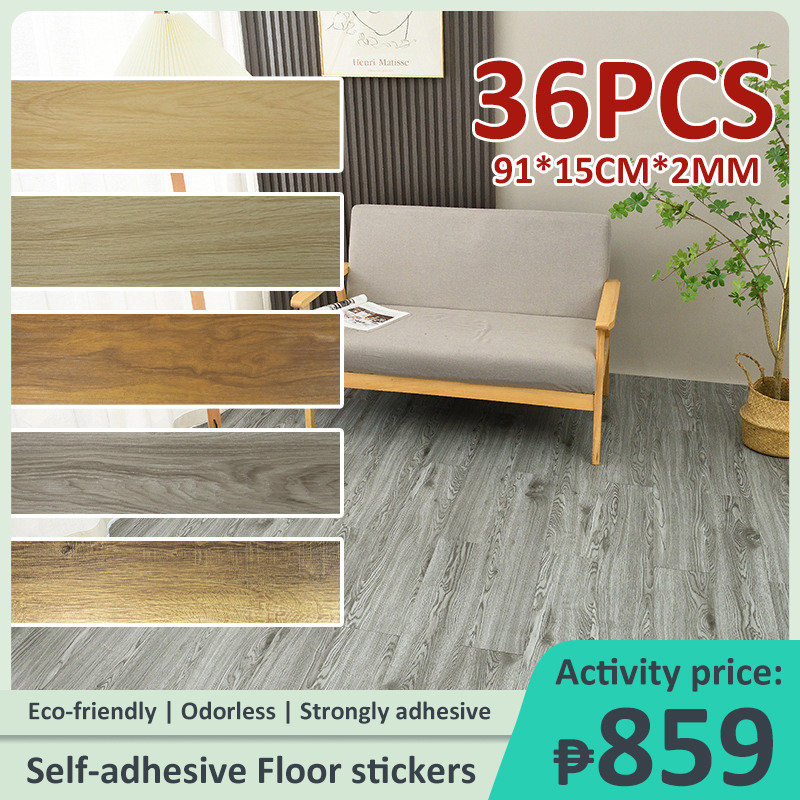 3D floor sticker 91x15cm Wood Tiles For Flooring Home Floor Decor vinyl ...
