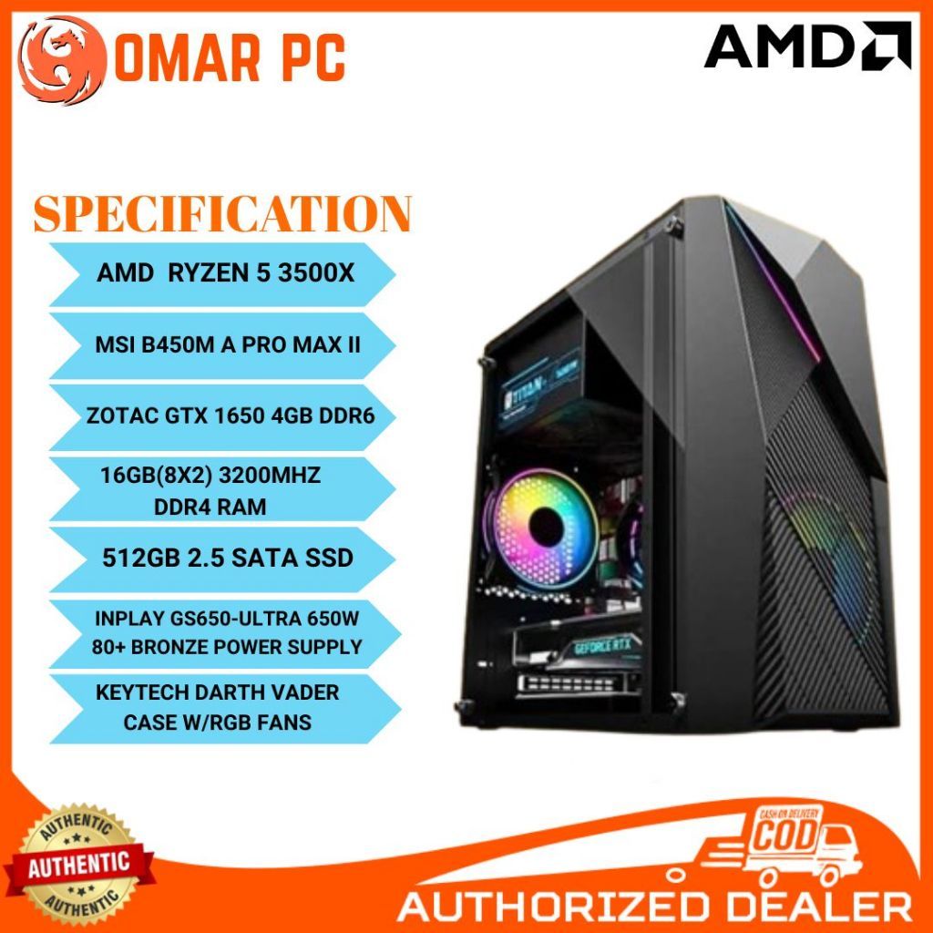 GAMING SYSTEM UNIT RYZEN 5 3500X|MSI B450M A PRO|ZOTAC GTX|16GB RAM ...