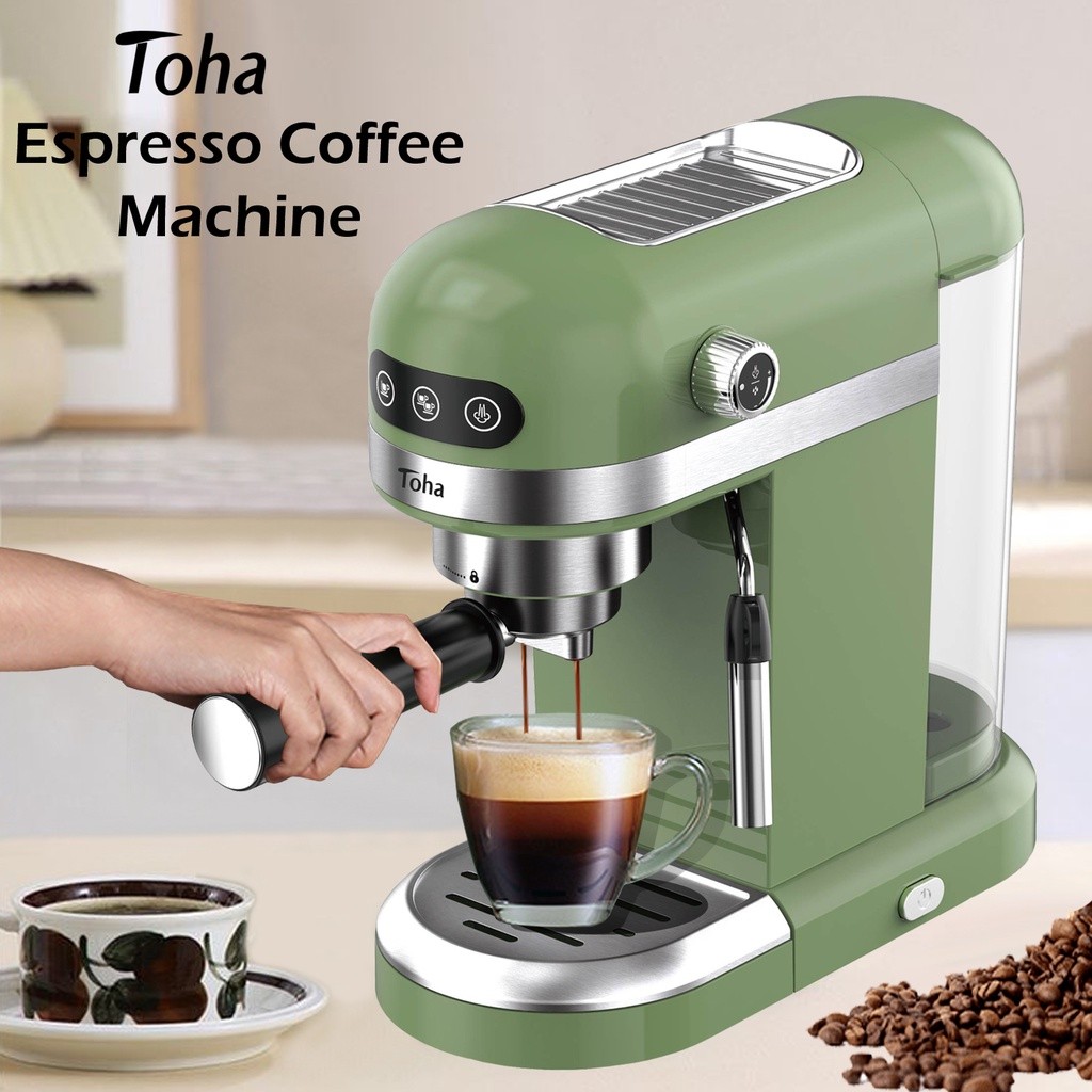 Toha Espresso Coffee Maker Machine With Milk Frother Wand for Espresso ...
