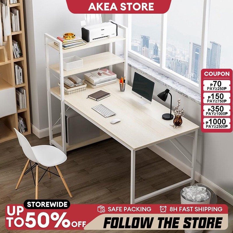 【Thickening】Study Table With Book Shelf Office Desk Computer Table With ...