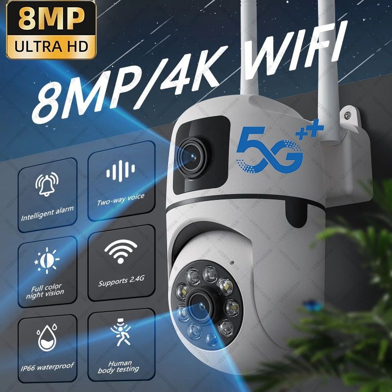 V380 Pro CCTV Dual Lens Camera No WIFI Needed 5g Outdoor AI Auto ...