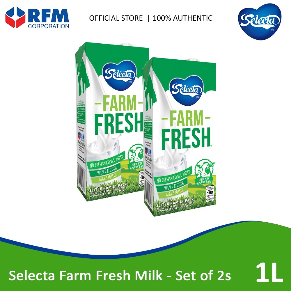 Selecta Farm Fresh Milk 1 Liter - set of 2s | Shopee Philippines