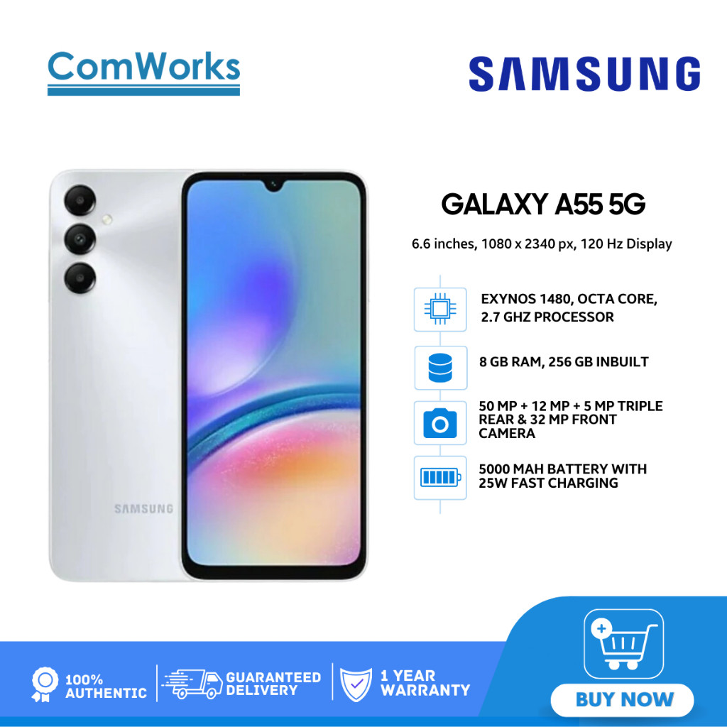 ComWorks | Samsung Galaxy A55 5G 8GB 256GB | 6.6 inches | Shopee ...