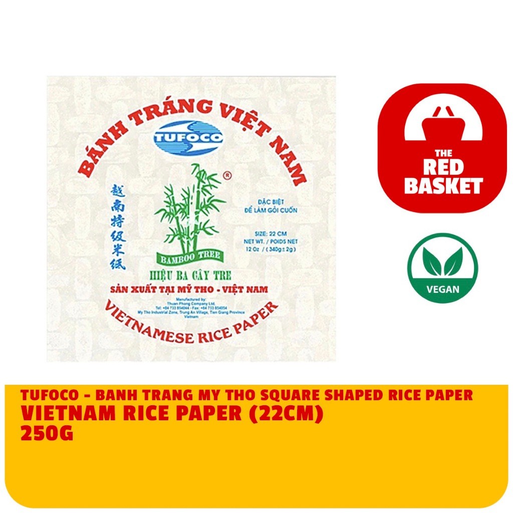 TUFOCO – BANH TRANG MY THO SQUARE RICE PAPER VIETNAM RICE PAPER (22CM ...