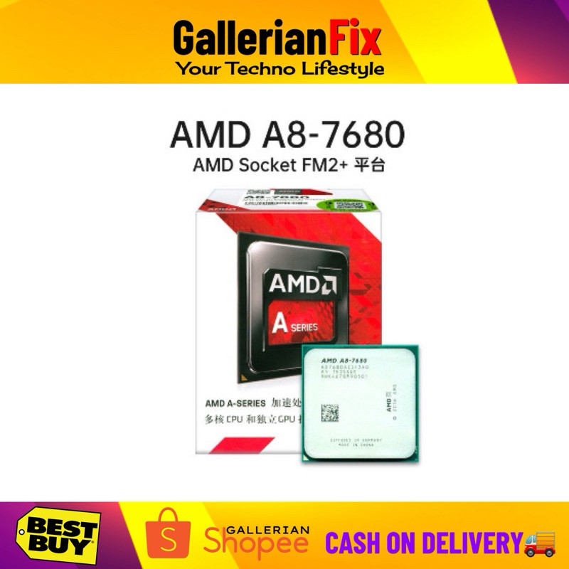 AMD A8-7680 Deskto Processor Quad Core 4 Thread 3.5 GHz Socket FM2+ 45W ...