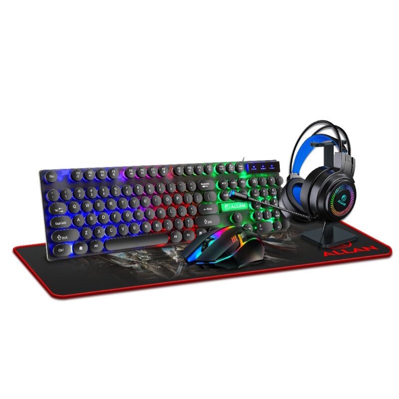 Online Class & WFH bundle 5 in 1 Gaming Keyboard,Headset,Stand,Mouse ...