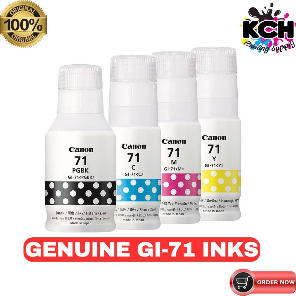 Genuine Canon GI-71 Ink Bottle for Printer Canon G1020, G2020 and G3020 ...